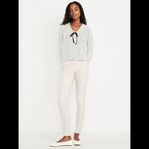 High-Waisted Pixie Skinny Ankle Pants White Plaid 4 Regular